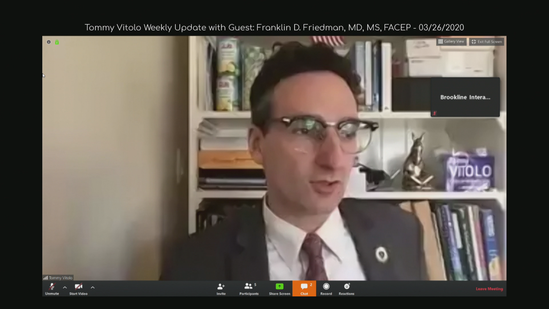 Thumbnail image for Tommy Vitolo's Weekly Update Guest: Franklin D. Friedman, MD, MS, FACEP - March 26, 2020