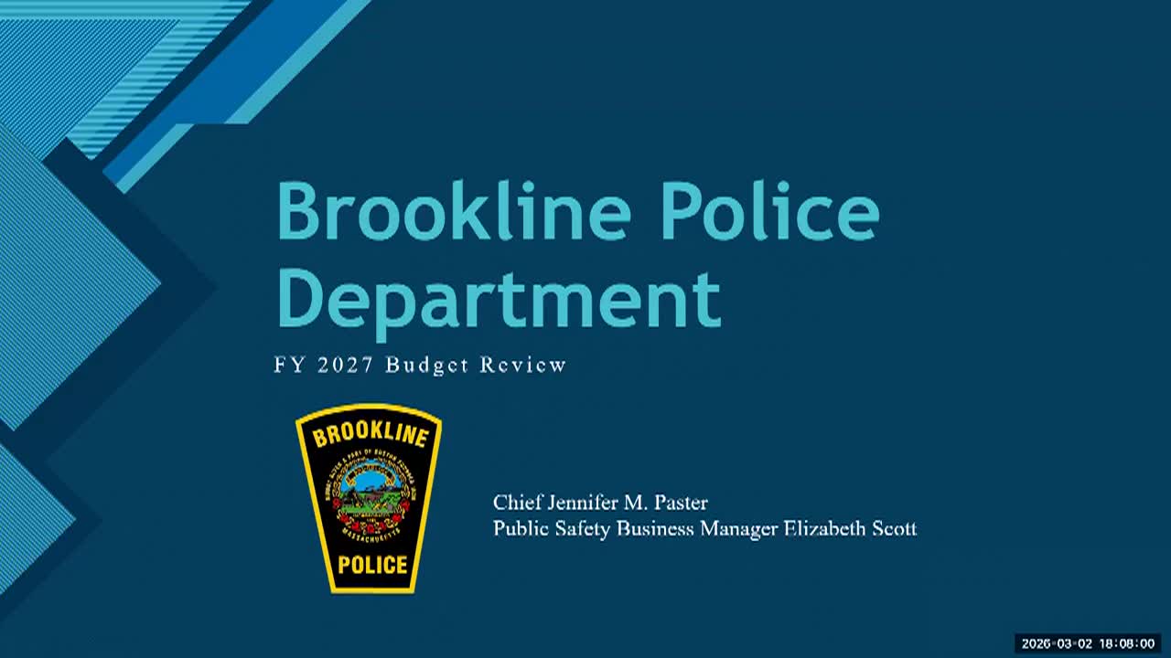 Thumbnail image for Public Safety Subcommittee Hearing FY27 Police Dept Budget Review - March 2_ 2026