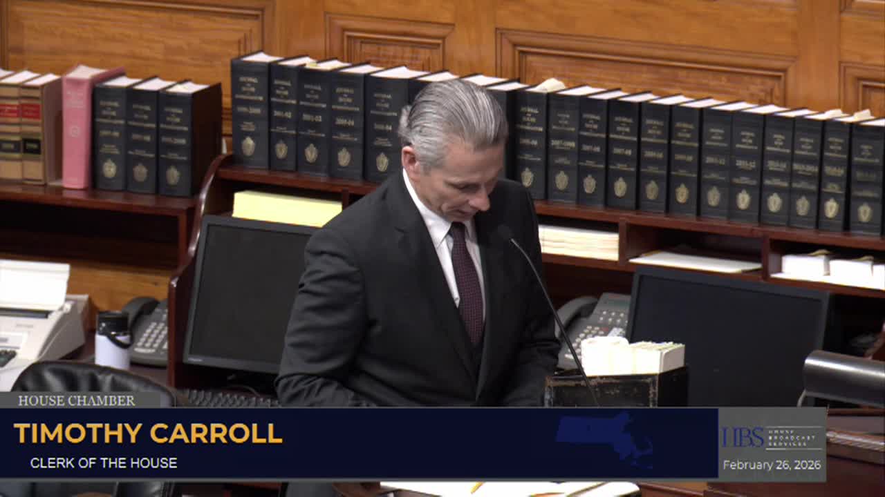 Thumbnail image for MA House of Representatives Formal Session February 26th 2026