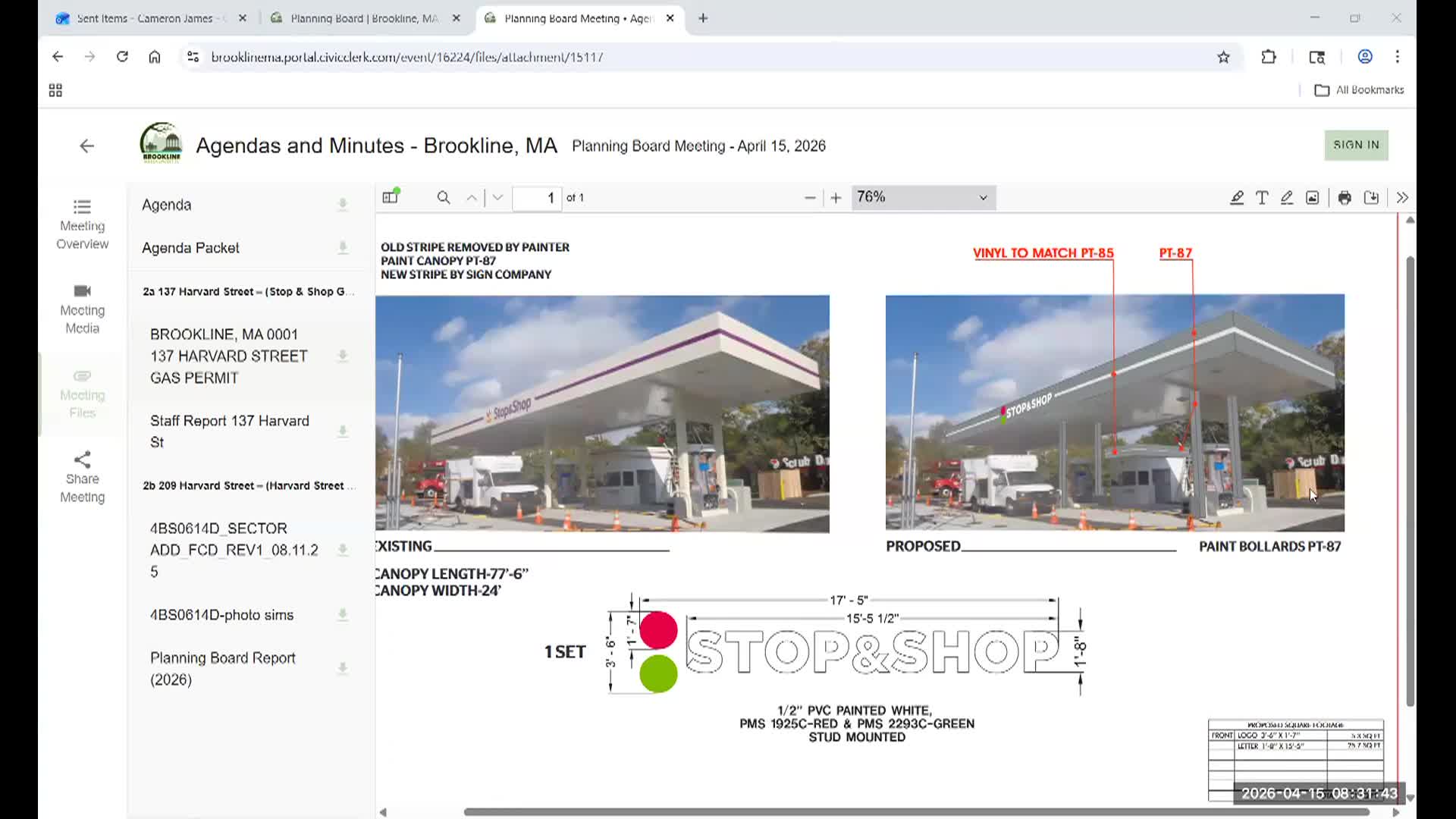 Thumbnail image for Planning Board Meeting - April 15, 2026